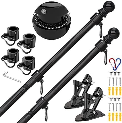 ZMTECH Flag Pole - Upgraded Bracket, 6 FT Stainless Steel Flag Poles for Outside House, Residential or Commerical
