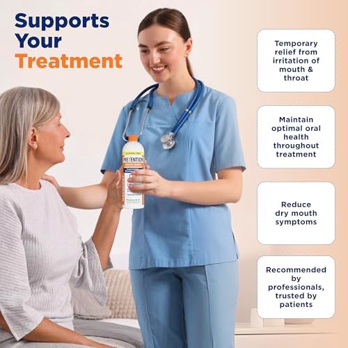 Prevention Oncology Mouthwash, Alcohol Free, Hydrogen Peroxide 16 oz 1-Pack | Specially Formulated Rinse for Oncology Treatment, Soothing, Gentle, Moisturizing Relief of Dry Mouth & Mouth Sores