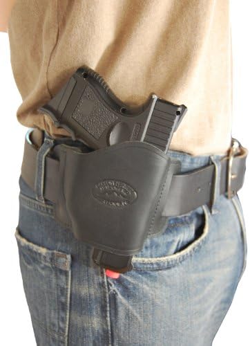 New Barsony Quick Slide Gun OWB Black Leather Holster for Compact 9mm 40 45 Pistols