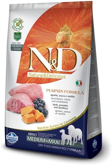 Farmina - Natural & Delicious Pumpkin Grain-Free Lamb & Blueberry Dry Dog Food, 26.4lb Bag