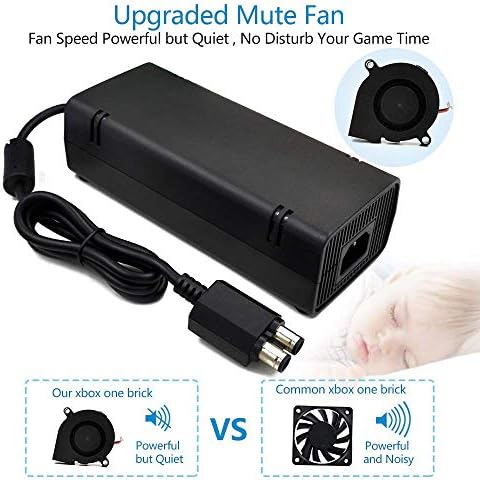 Xbox 360 Slim Power Supply, Quiet AC Charger 100-240V Power Brick for Xbox 360 Slim ONLY