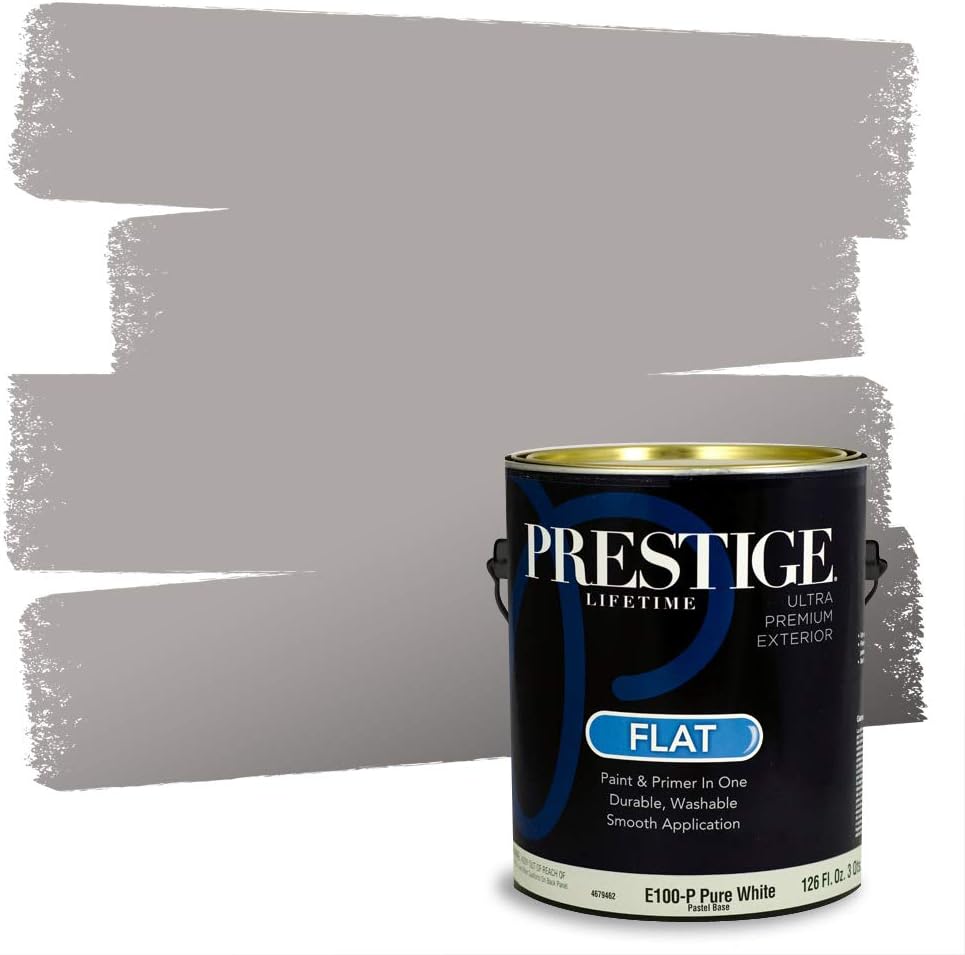 PRESTIGE Paints Exterior Paint and Primer In One, 1-Gallon, Satin, Comparable Match of Sherwin Williams* Socialite*