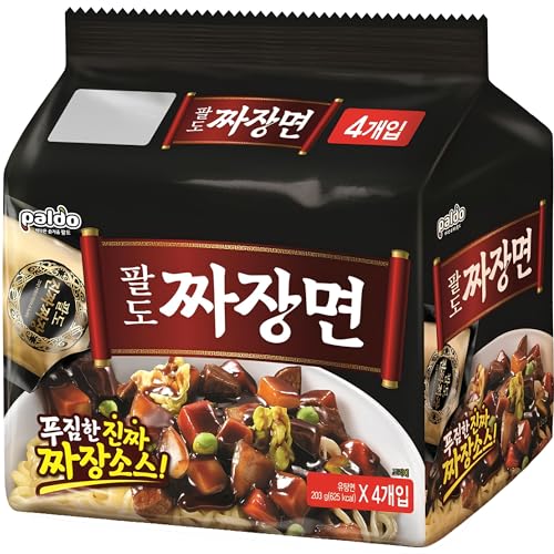 Paldo Fun & Yum Ilpoom Jjajangmen Chajang Noodle Traditional Brothless Chajang Ramen 7.05oz (Pack of 4)