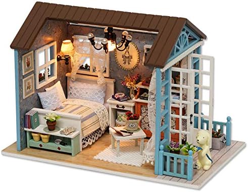 DIY Miniature House Kit with Furniture for Kids Teens Adults Aged 14+ | 1:24 Scale Wooden Mini Doll House Accessories Creative Room Book Nook(Forest Times)