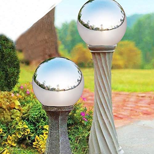 Stainless Steel Gazing Ball, 8 Pcs 42-200 mm Mirror Polished Hollow Ball Reflective Garden Sphere