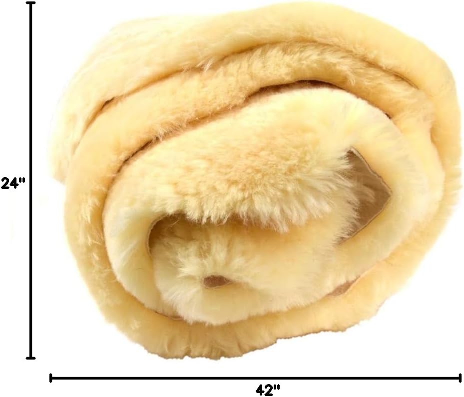 US Sheepskin Medical Sheepskin Rug, Fluffy Rugs 39.5-43.5 in x 24 in Tan | Preventing Bedsores