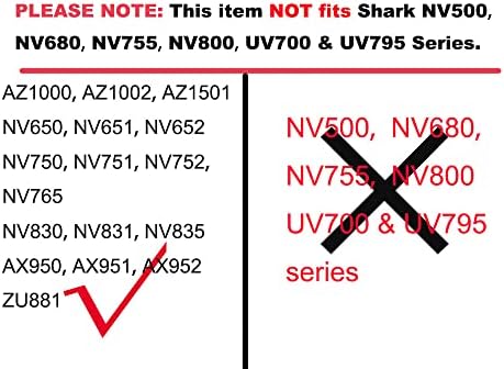 Dttery NV752 AZ1002 NV650 NV750 NV830 Replacement Filter for Shark Vacuum | AX950 AZ1000 AZ1501 NV651 NV751 NV765 NV831 ZU632 ZU881 ZU885