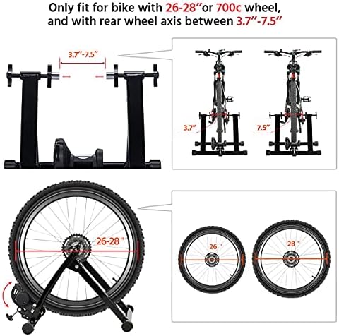 Topeakmart Adjustable Magnetic Bike Trainer Stand for Indoor Riding 26-28in | Quiet magnetic resistance, adjustable levels