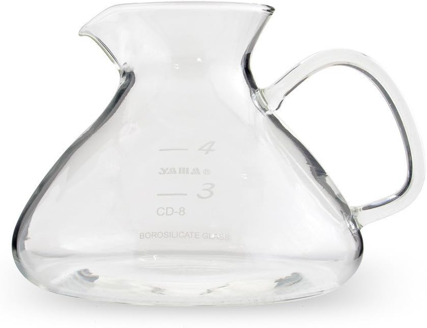 Yama Glass Silverton 16oz Coffee & Tea Brewer - Heat-Resistant Borosilicate Glass with Black Wood Base and Stainless Steel Filter