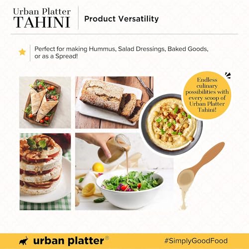 Urban Platter White Tahini Paste | 17.64 Oz (500g) | Creamy & Smooth Sesame Seed Paste | Ideal for Hummus, Salad Dressings, Sauce