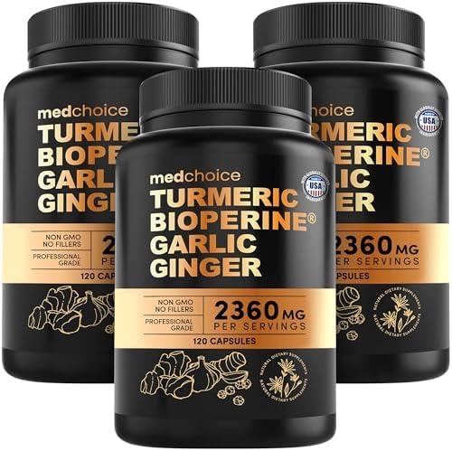 MEDCHOICE 4-in-1 Turmeric Joint Support with Garlic & BioPerine, 120ct