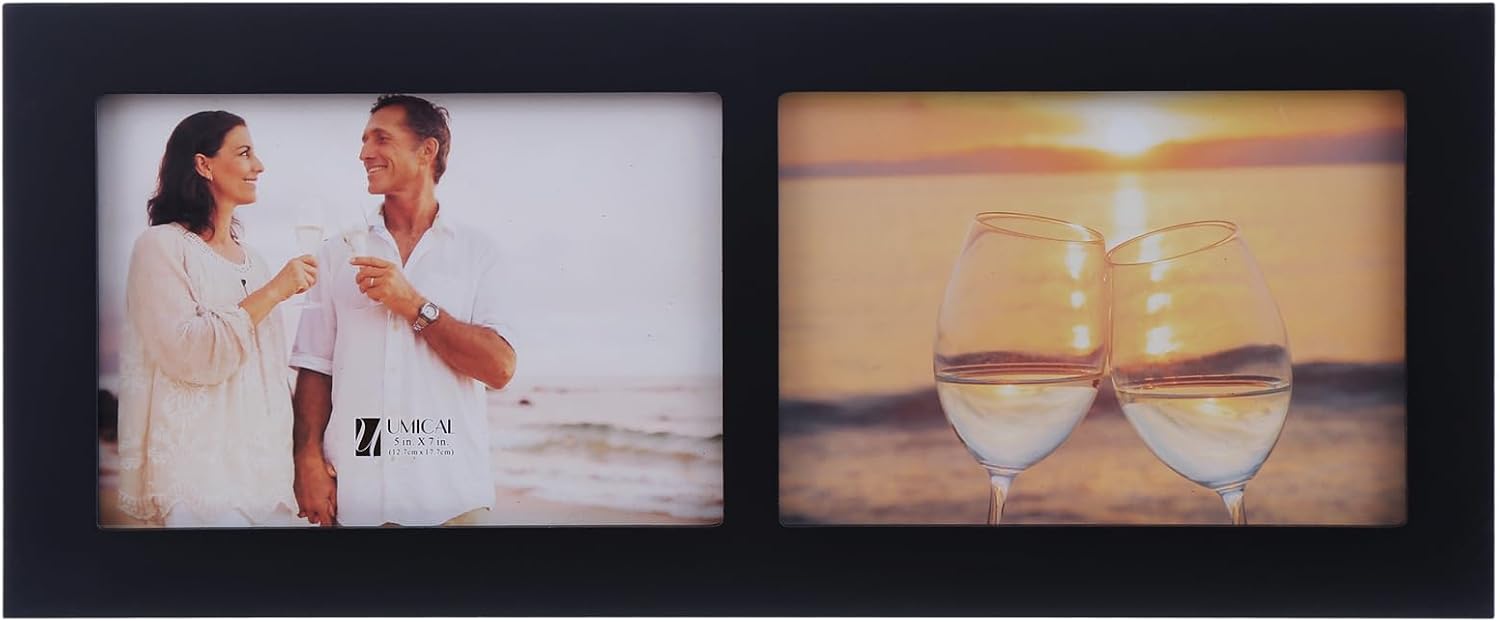 4x6 5-Opening Collage Picture Frame Black Wood