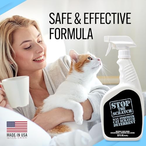 Stop the Scratch Cat Scratch Spray Deterrent – Rosemary Oil, 8 oz