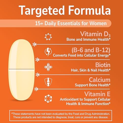 21st Century One Daily Women's Multivitamin Tablets, 100 Count | Complete Daily Multivitamin & Multimineral, Compare VS. One A Day® Women's