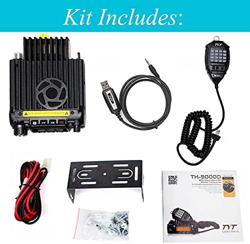 TYTTH-9000D Car Mobile Transceiver 60W VHF 2M 146MHz Ham Radio 2 Way Radio with USB Programming Cable, Black