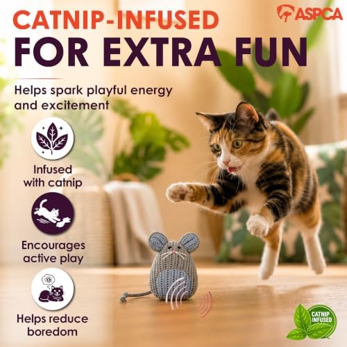 ASPCA Chirping Bird Cat Toy – Catnip-Infused Plush Bird Toy with Realistic Sound, Interactive Cat Toy for Indoor Cats, Encourages Pouncing, Batting & Natural Hunting Play