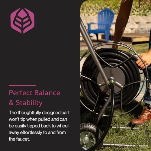 Yard Butler Hose Cart, Metal Hose Caddy, 2 Wheels, 200 Feet | Wheeled Metal Hose Cart Caddy, Suitable for Gardens, Lawns, Fields, and Outdoors, Durable Construction