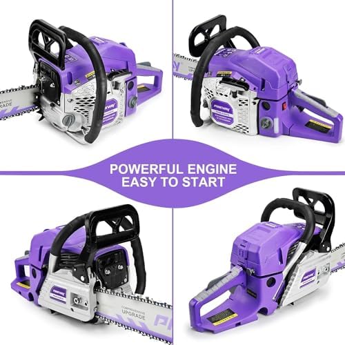 2-cycle 63CC Chainsaw Saw Gas Powered 20" Chain Saws Cordless Petrol Saw Handheld Chainsaw for Cutting Wood Trees Branches (63ACK)