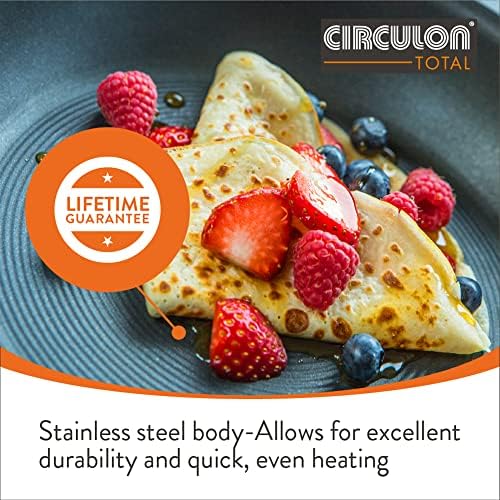 Circulon - Total - Saute Pan with Lid 28cm - Durable Non Stick - Hard Anodised - Induction - Oven and Dishwasher Safe - Lifetime Guarantee