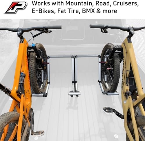 2 Bike Rack for Truck Bed | Ideal Fit for Compact Truck Models | 2 Standard Tire Bike Rack | Effortless Wheel Mount, Skip Front Tire Removal, Drill-Free Installation Ideas | Gift Set for Men