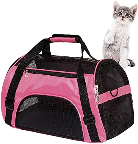 MuchL Cat Carrier for Cats Soft-Sided Travel Pat Carrier for Cat with Wooden Padding Board Airline Approved Lightweight Comfortable Cat Bag for