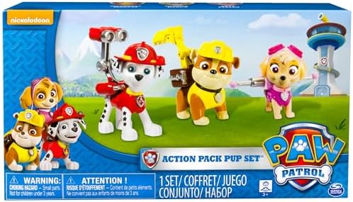 Paw Patrol Action Pack Pups 3pk Figure Set Marshall, Skye, Rubble