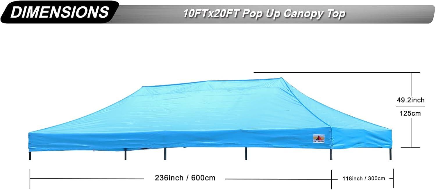 ABCCANOPY Replacement Canopy Top for Pop Up Canopy Tent 10x10 White