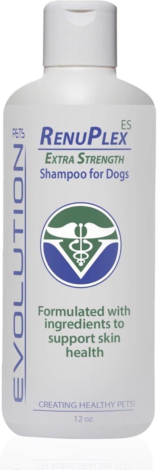 RenuPlex Extra Strength Mange Dog Shampoo - Supports Skin Problems and Mange Control. Unconditional Guarantee. Made in USA