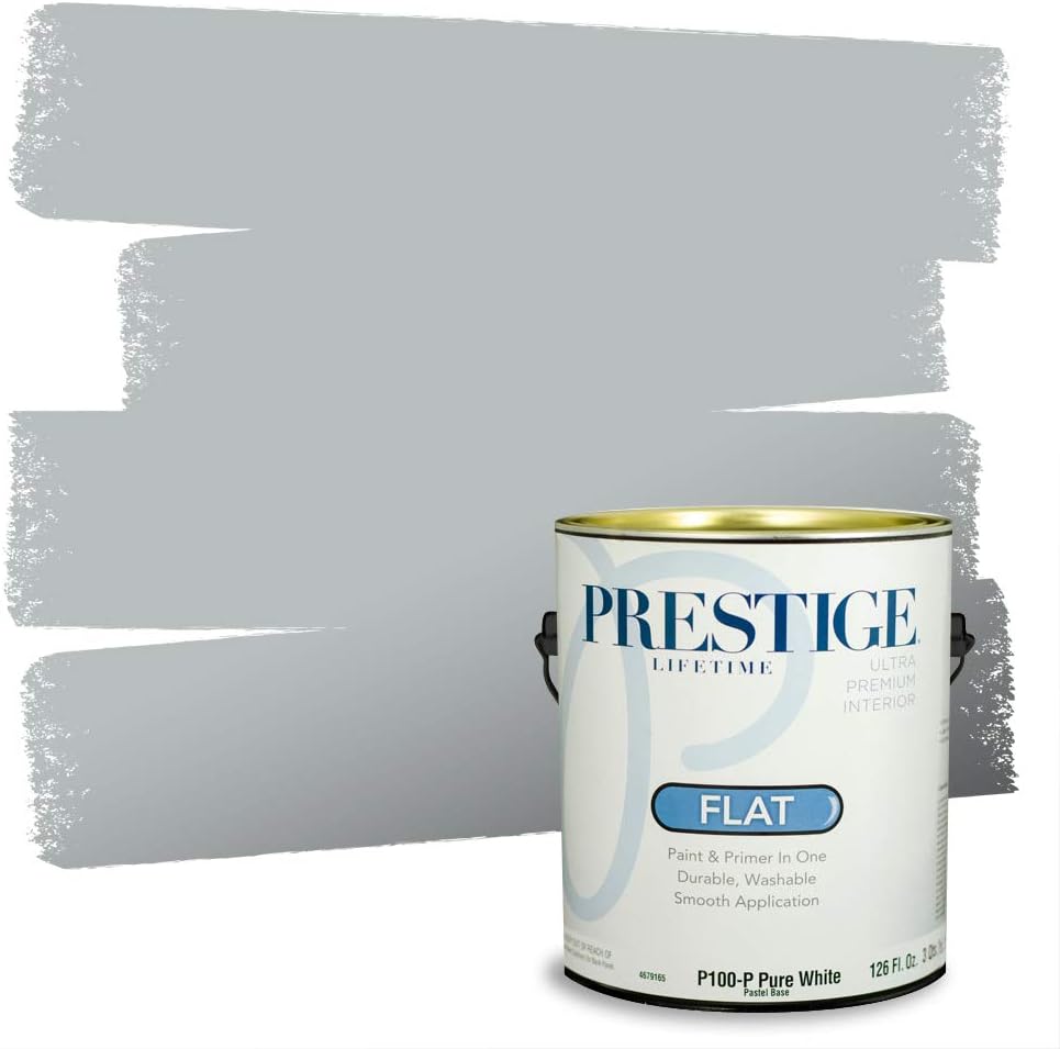 PRESTIGE Paints Exterior Paint and Primer In One, 1-Gallon, Satin, Comparable Match of Sherwin Williams* Tricorn Black*