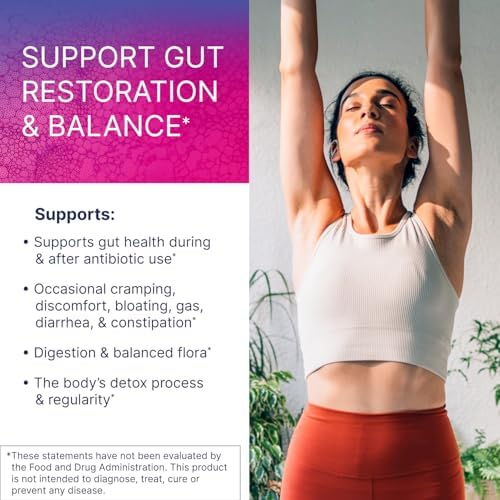 Microbiome Labs Restorflora Probiotics for Digestive Health - Gut Health Supplements with Dual Action Probiotics for Women & Men - Support Bowel