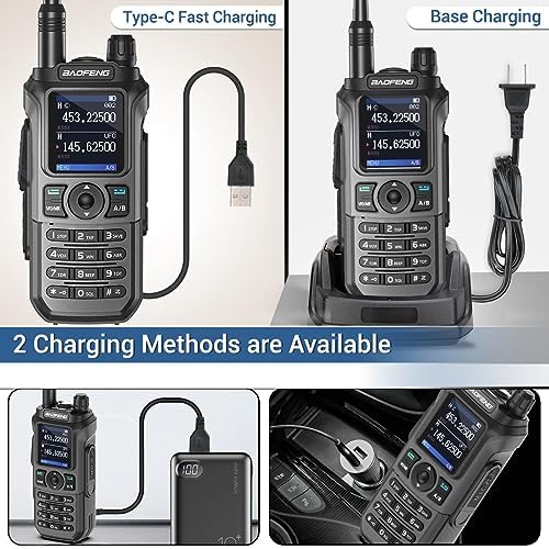 Ham Radio Baofeng Radio UV-21R Ham Radio Handheld Long Range Two Way Radio for Adults 5RM Rechargeable Walkie Talkies K5Plus with NOAA Weather