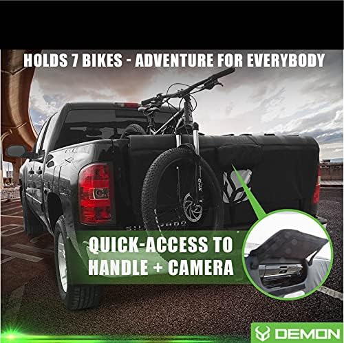 Demon Tailgate Pad for Mountain Bikes with Tool Pocket for Mechanic Tools/Tailgate Cover with Secure Bike Frame Straps