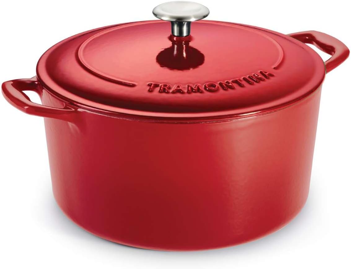 Tramontina Bestow Enameled Cast Iron 4-Qt Braiser Pan with Lid, Blue | Oven-to-Table Casserole Dish, Great for Shallow Braises & Simmers