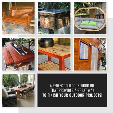 Real Milk Paint, Wood Finish for Outdoor Furniture Gallon Outdoor Defense Oil, Sealer, Protector with Tung Oil for Finishing Fence, Deck, Cedar Garden Bed