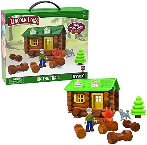 Lincoln Logs-On The Trail Building Set-59 Pieces-Real Wood Logs - Ages 3+