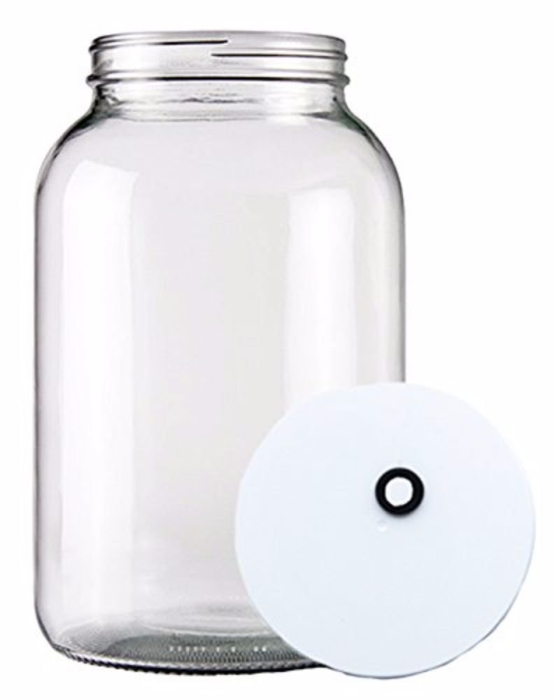 Home Brew Ohio One Gallon Wide Mouth Glass Jar With Grommeted Lid