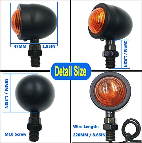 Universal Motorcycle Turn Signals Bullet Blinker Indicator Lights Amber Lamp Light for Sportster Cruiser Bobber Chopper Harley Honda Yamaha Kawasaki