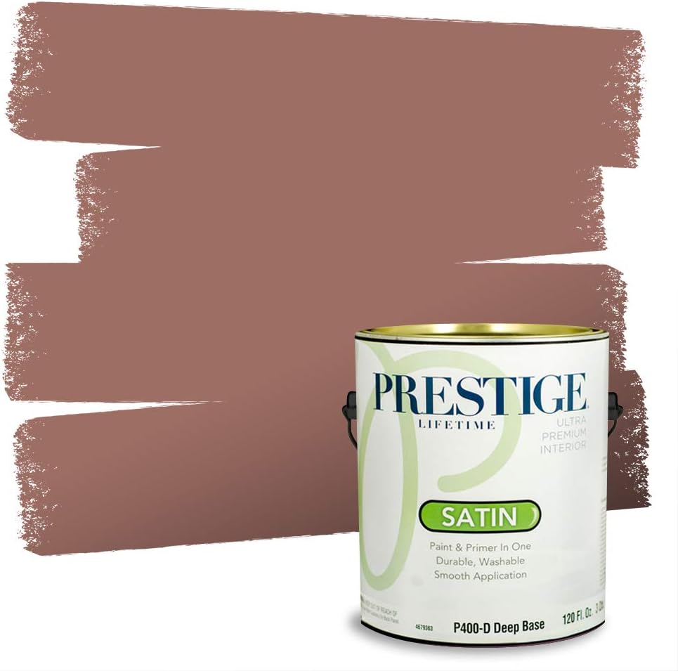 PRESTIGE Paints Exterior Paint and Primer In One, 1-Gallon, Semi-Gloss, Comparable Match of Sherwin Williams* French Roast*