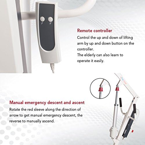 Patient Lift Electric Unfoldable Hydraulic Body Transfer for Home Use Seniors Easy-Assembly, Battery-Powered