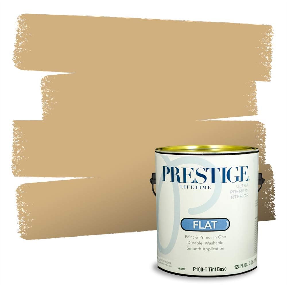 PRESTIGE Paints Exterior Paint and Primer In One, 1-Gallon, Satin, Comparable Match of Sherwin Williams* Relaxed Khaki*