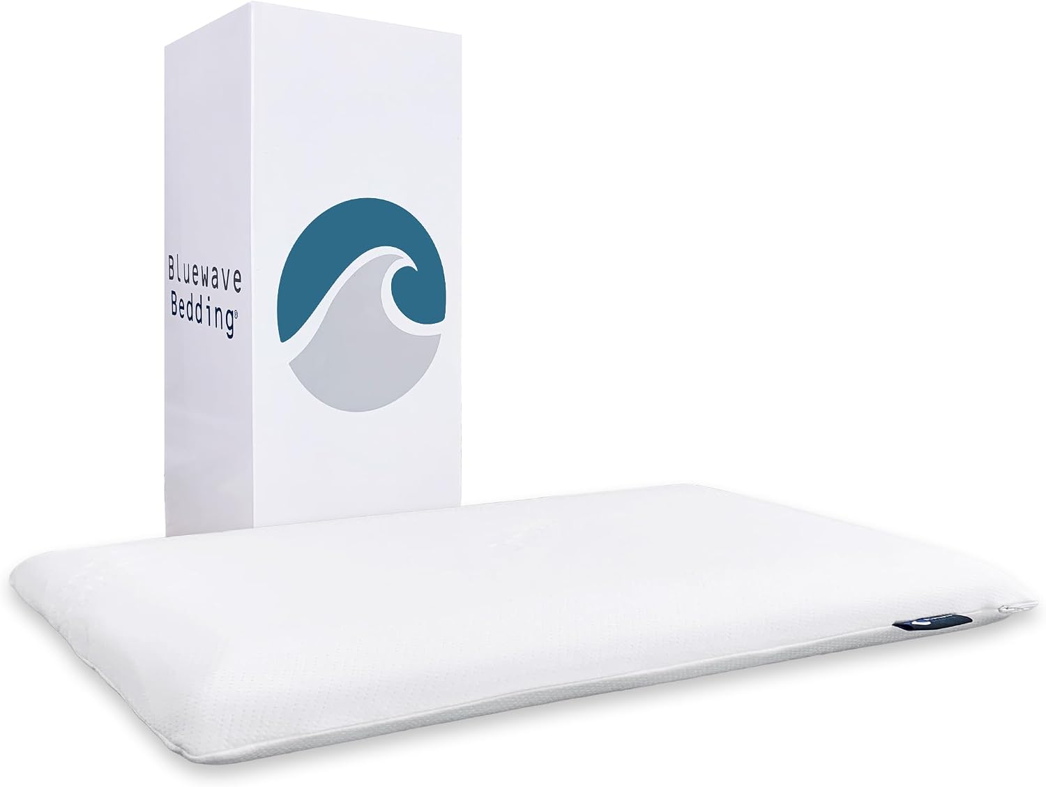 Bluewave Bedding Hyper Slim Gel Memory Foam Pillow for Stomach and Back Sleepers - Thin