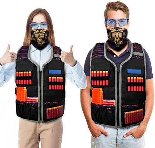 Hely Cancy Large Size Adjustable Toy Tactical Vest Kit Compatible with Nerf N-Strike Elite Series for Men, Big Kids XL-Size