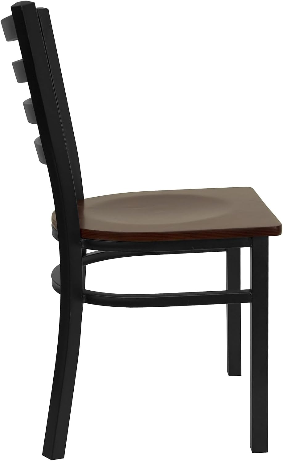 Flash Furniture Hercules Series Commercial Ladder Back Restaurant Chairs, Modern Lightweight Metal Dining Chairs with Padded Seats, Set of 2, Black