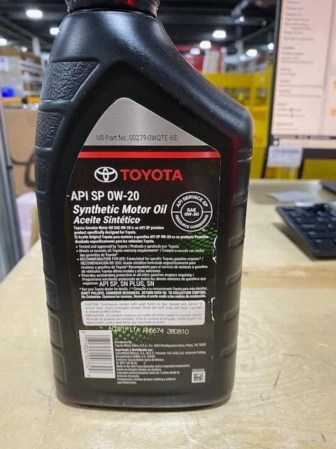TOYOSPEED LLC FIT for Toyota Synthetic Motor Oil SAE 0W-20 Set 5 quarts