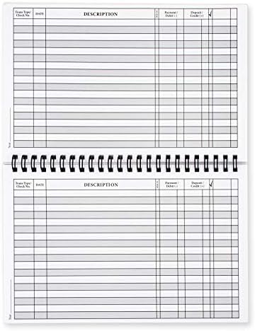 Side Spiral Bound Slate Gray Checkbook/Transaction Register