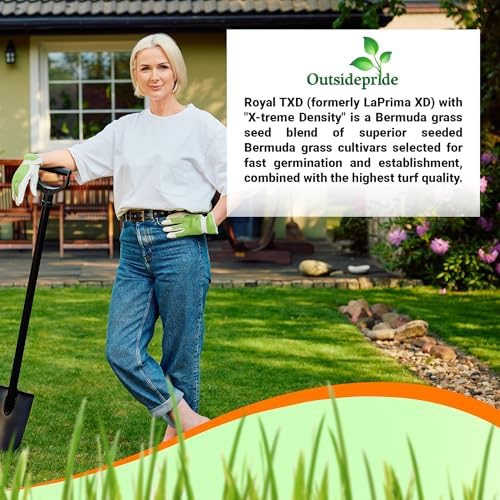 Outsidepride Royal TXD Bermuda Grass Seed Blend - 1 lb. Warm Season, Fast Growing Turf Grass Seeds: Heat & Drought Tolerant, Ideal for Home Lawns & Sports Fields, Dense & Lush Green Coverage