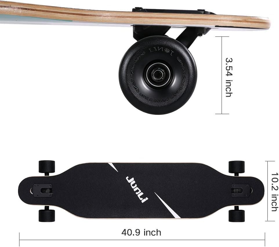 Junli 41 Inch Freeride Skateboard Longboard - Complete Skateboard Cruiser for Cruising, Carving, Free-Style and Downhill
