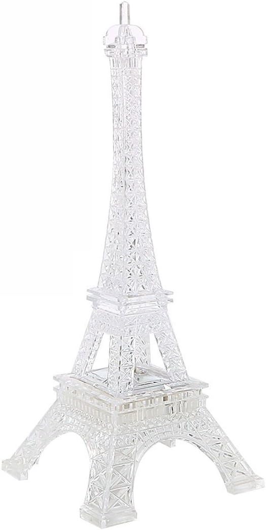 GARASANI 10" Colorful Eiffel Tower Lighting Desk Bedroom Decoration LED Lamp (10 Inch)