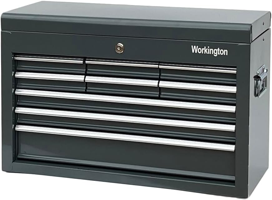 Workington Portable Metal Tool Chest with 9 Drawers, 24" 9-Drawer Tool Chest Cabinet with Ball Bearing Drawer Slides