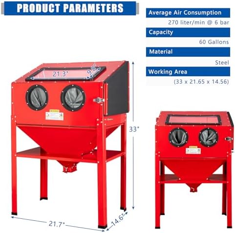 60 Gallon Air Sandblasting Cabinet
